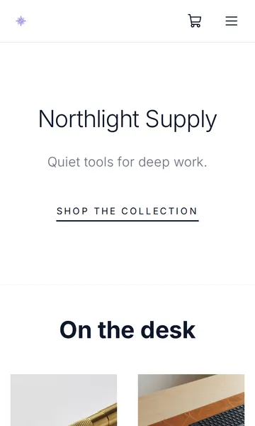 Northlight Supply, an example store built on Btab, on a phone